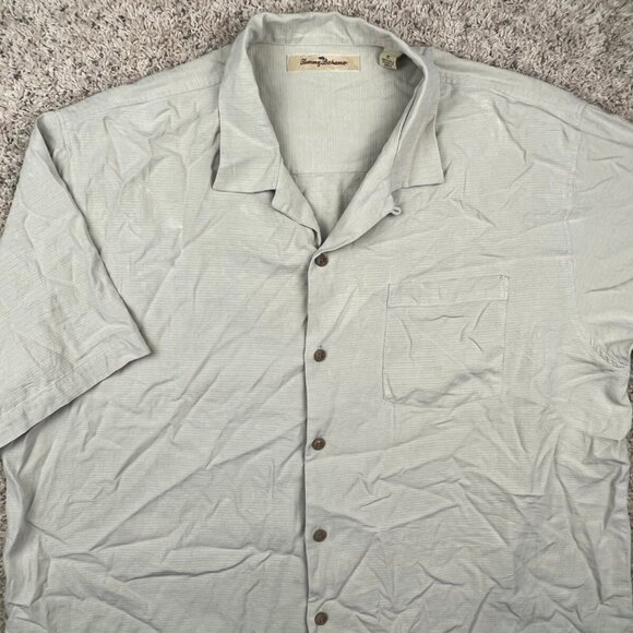 Tommy Bahama Men's XL Silk Ivory Short Sleeve Button Up Hawaii Luau Dad Shirt - Picture 4 of 8